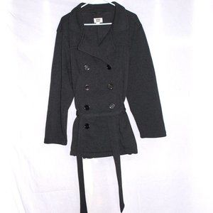 LI LI Sport Dark Gray Double Breasted Jacket women's 3 XL